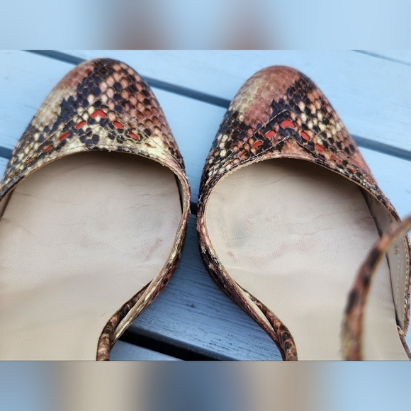 L.K. Bennett dusty pink, snake print leather ankle strap high heel pump in 38 - Picture 11 of 16